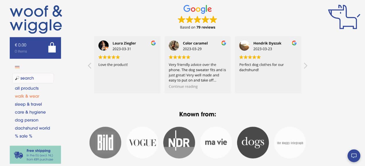 woof and wiggle Google reviews