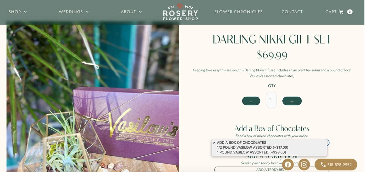 Rosery Flower shop product page