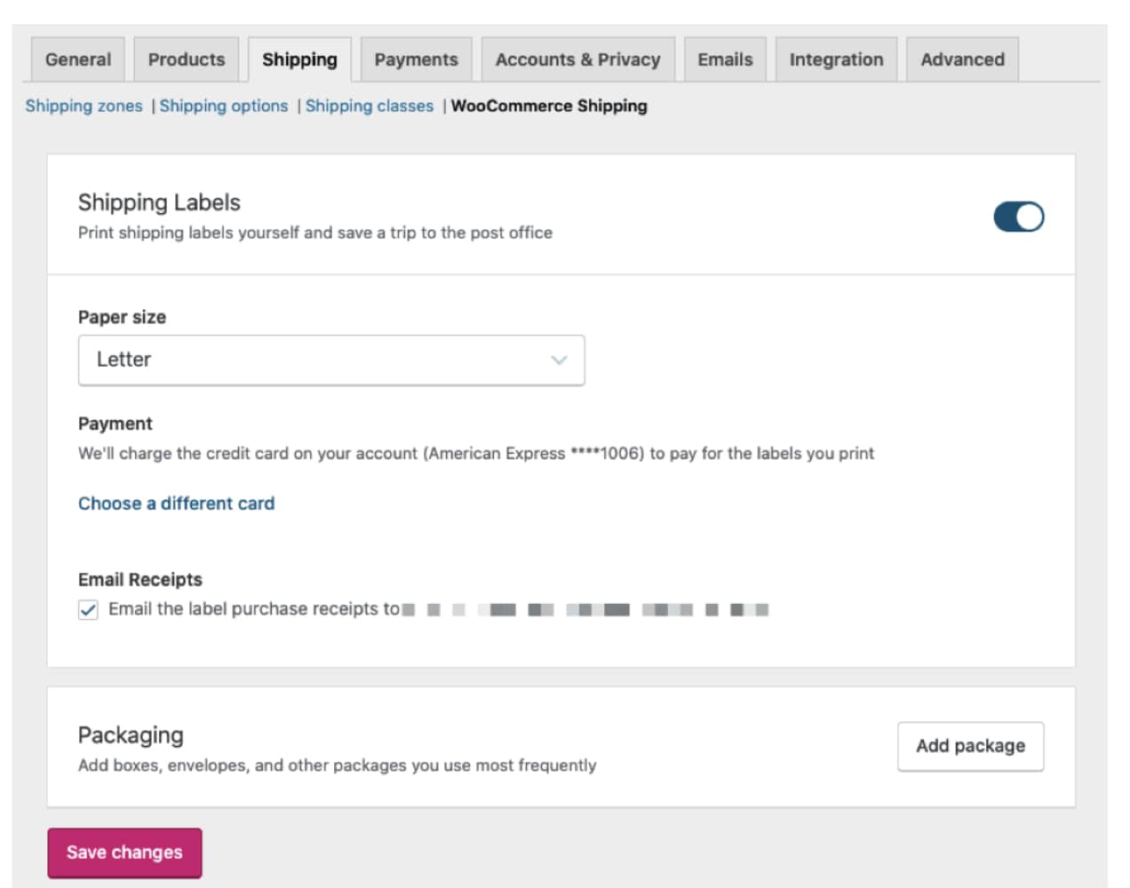 generating shipping labels with WooCommerce Shipping