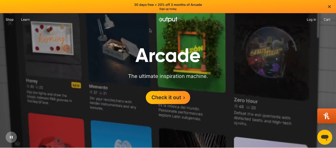 Output website, with information about their Arcade product