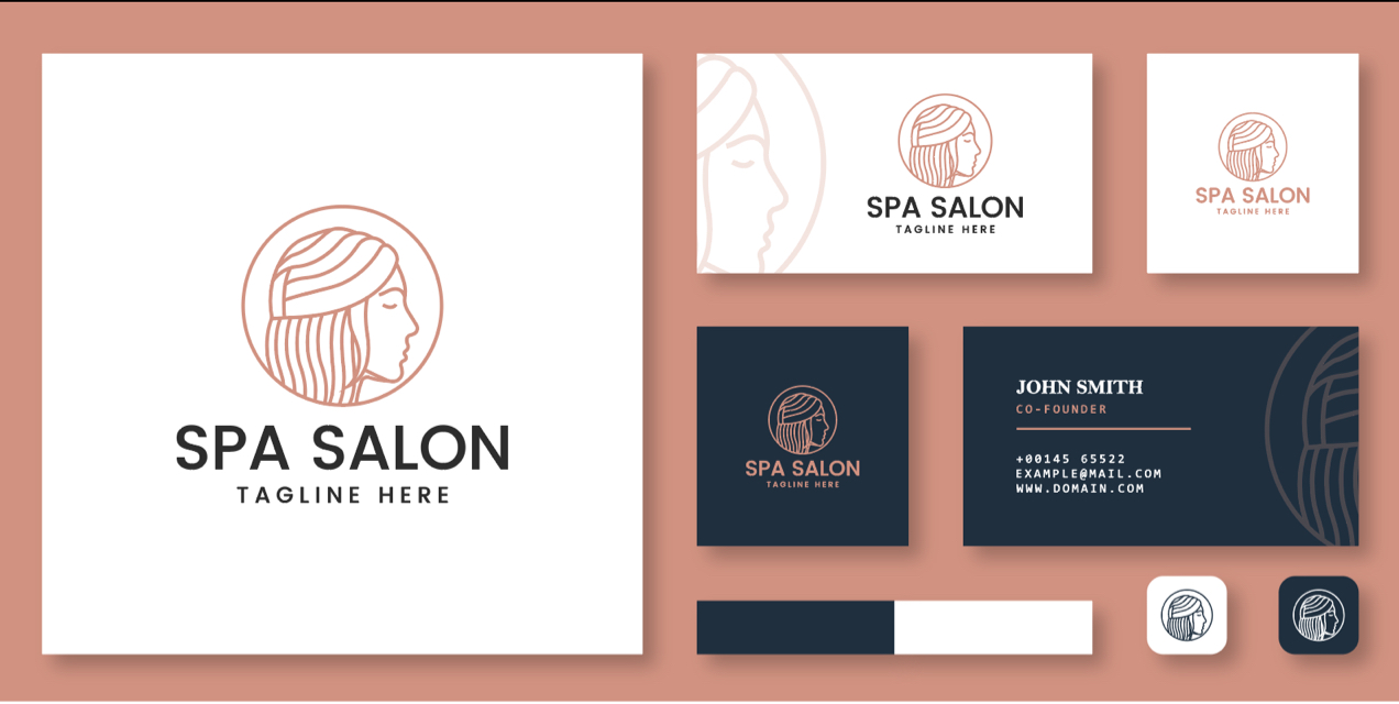 spa logo on different colors of backgrounds