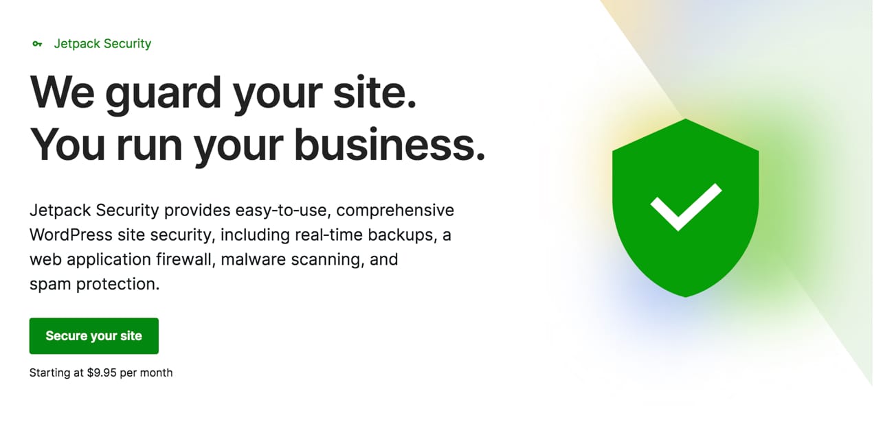 Jetpack Security homepage