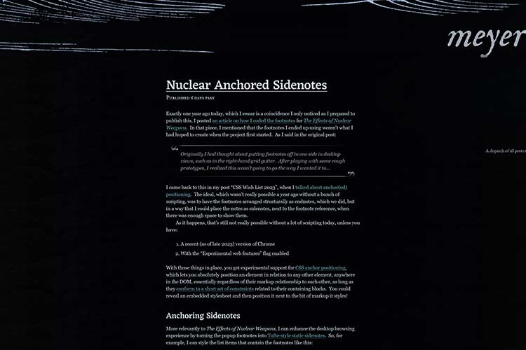 Nuclear Anchored Sidenotes
