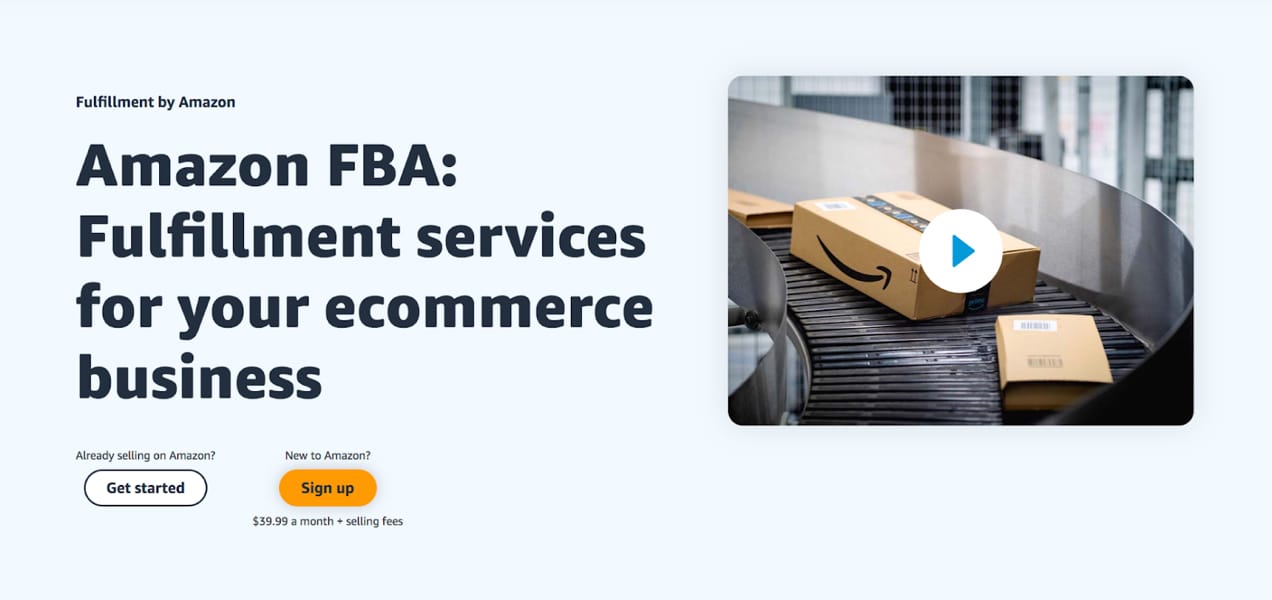 Amazon FBA landing page