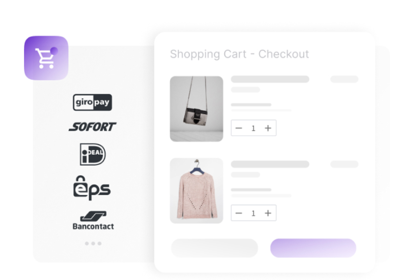 illustration of checkout page with multiple payment options