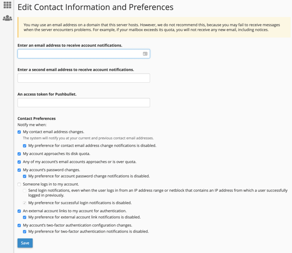 Edit Contact Information | BigCloudy