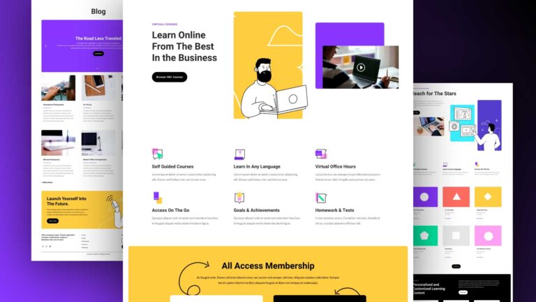 Get a Free Online Learning Layout Pack for Divi