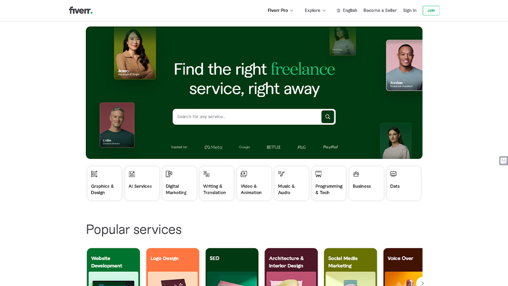 Fiverr Freelance Website | BigCloudy 
