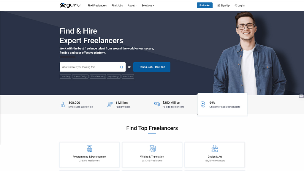Guru Freelance Website | BigCloudy 