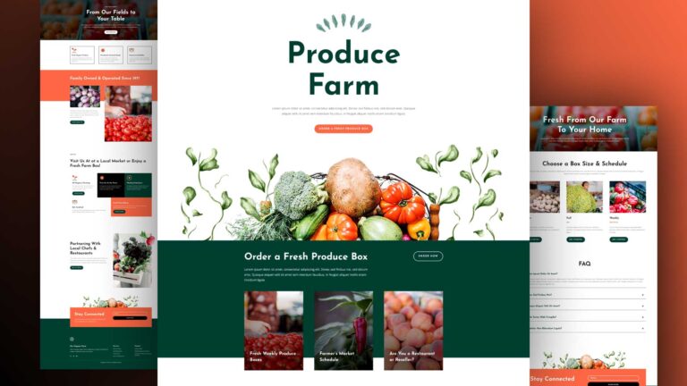 Get a Free Produce Farm Layout Pack For Divi