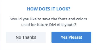 Divi AI Layouts - Saved AI Generated Styles