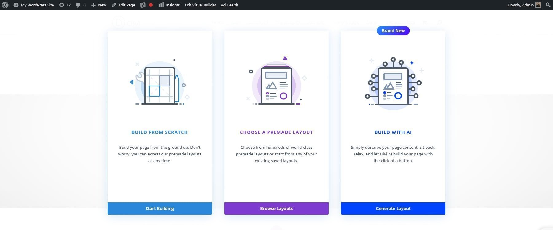 divi build page with ai