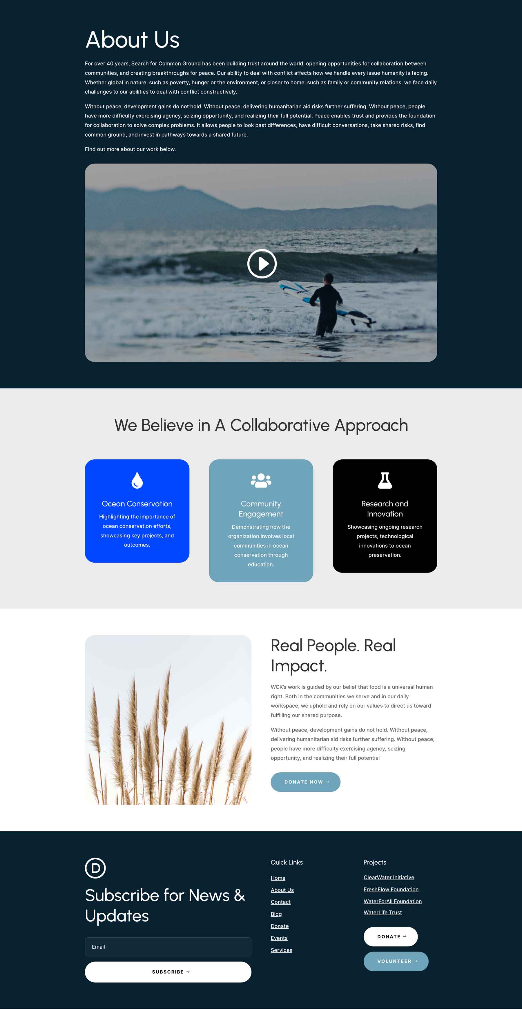 Water Non Profit Layout Pack for Divi