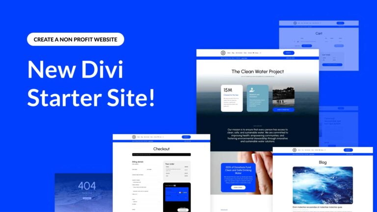 New Divi Starter Site for Non Profits (Quick Install)
