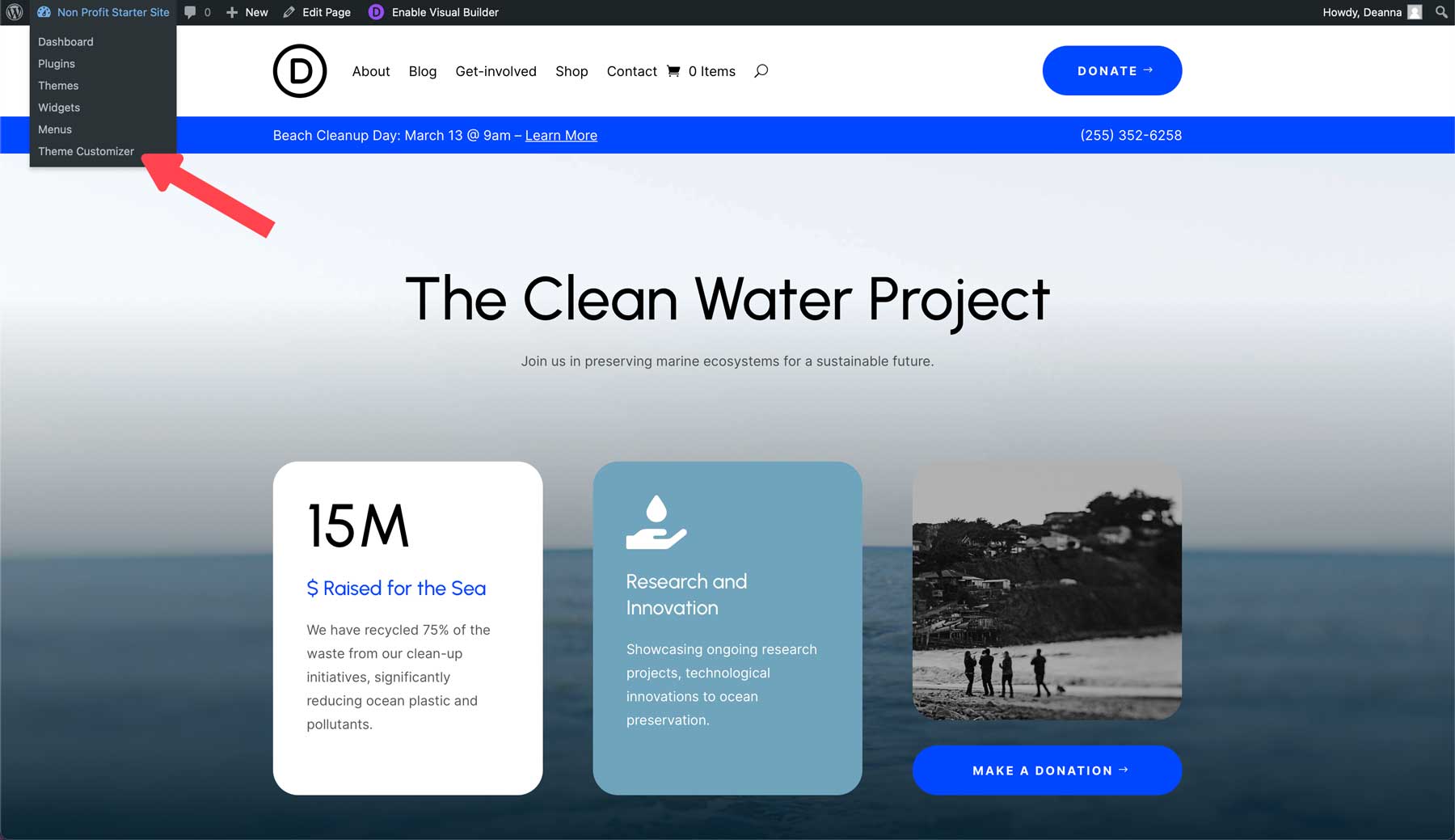 Non-Profit starter site for Divi