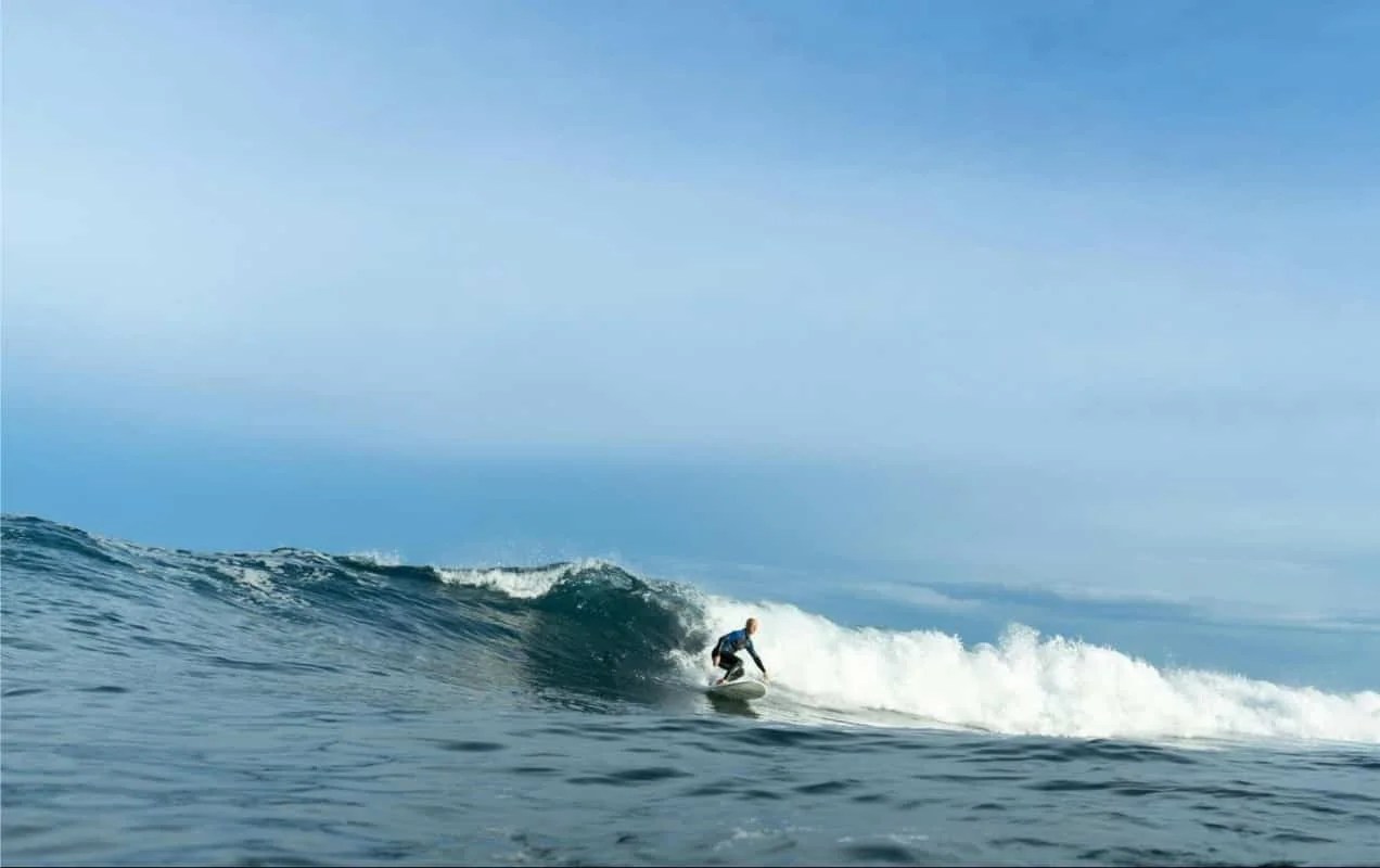 someone surfing on a surfboard