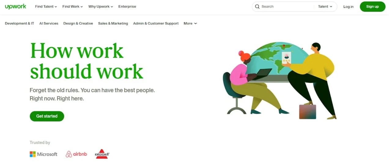 Upwork homepage