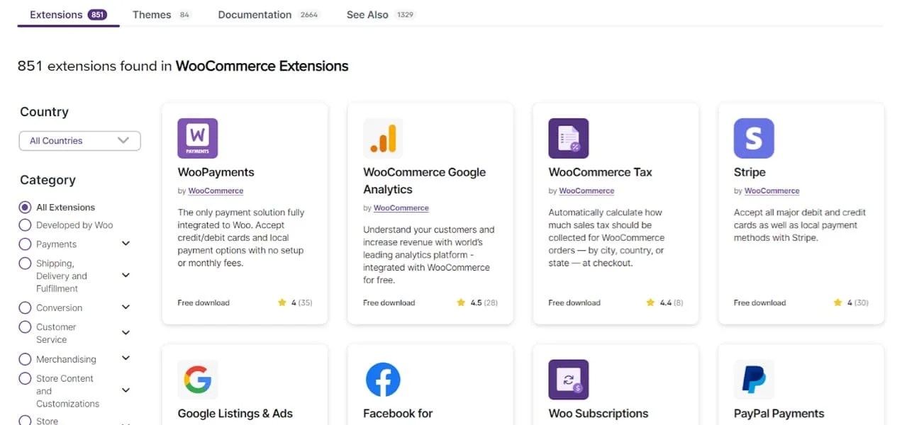 WooCommerce extension library