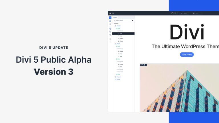 Divi 5 Update: Public Alpha Version 3