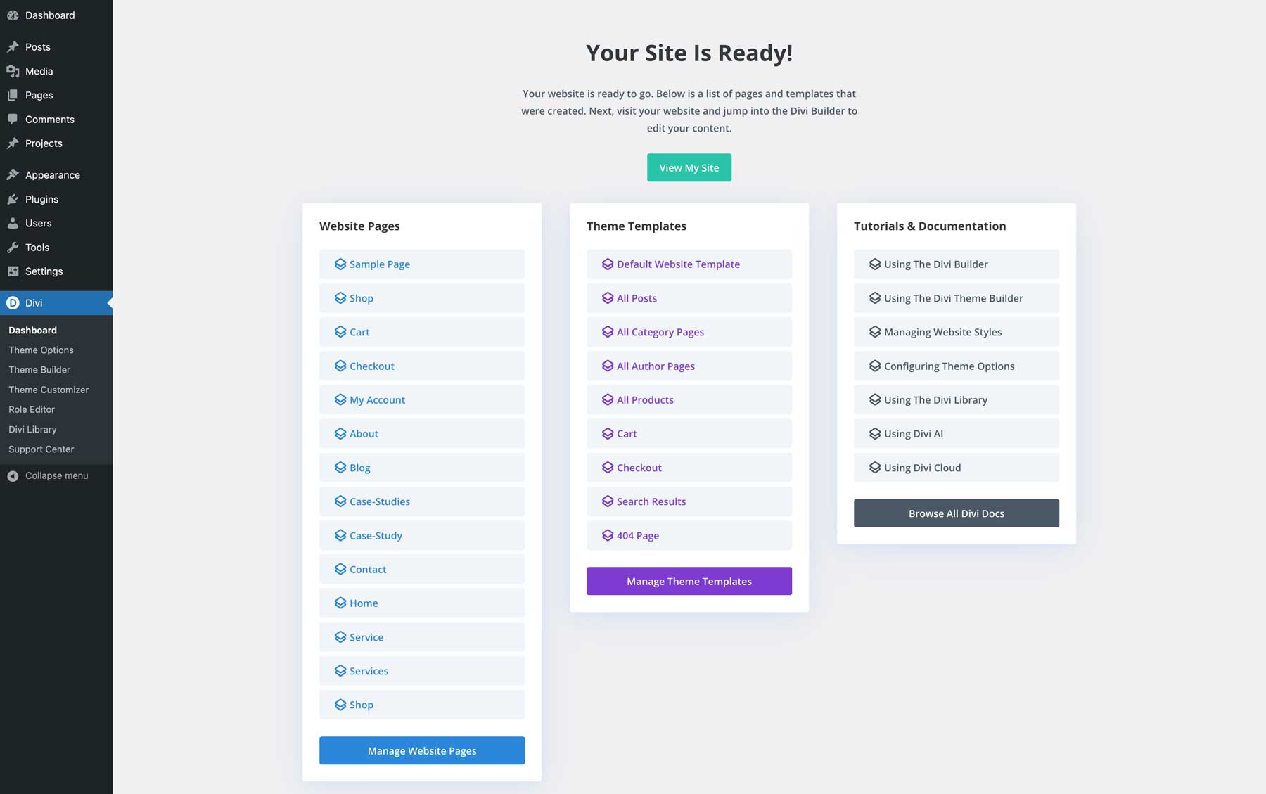 Esthetician starter site for Divi