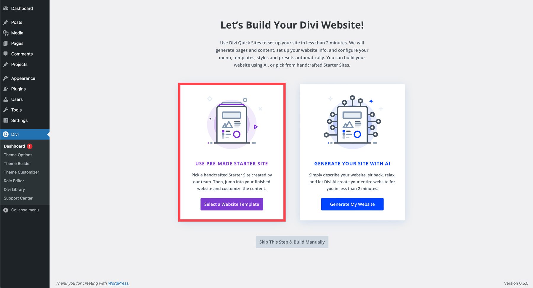 Attorney starter site for Divi