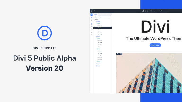 Divi 5 Public Alpha 20: We're On The Home Stretch