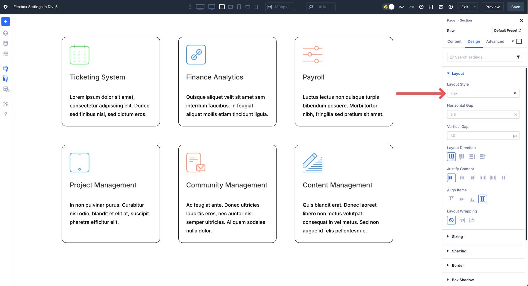 Flexbox Setting In Divi 5
