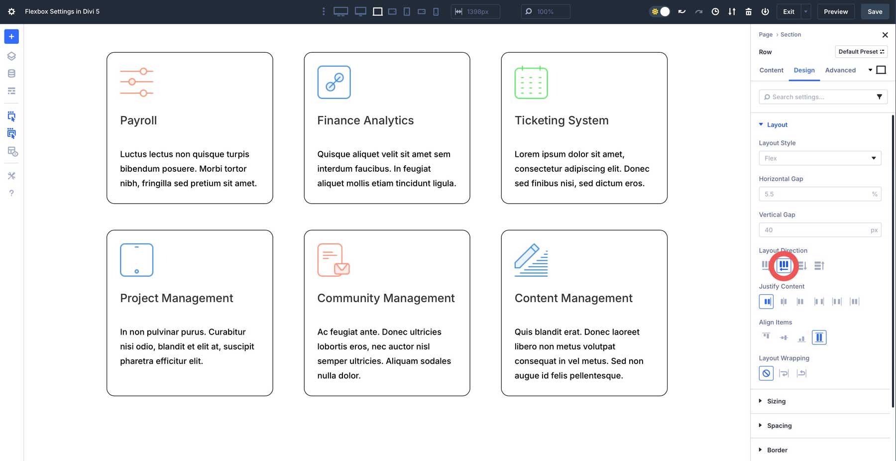 Flexbox Setting In Divi 5