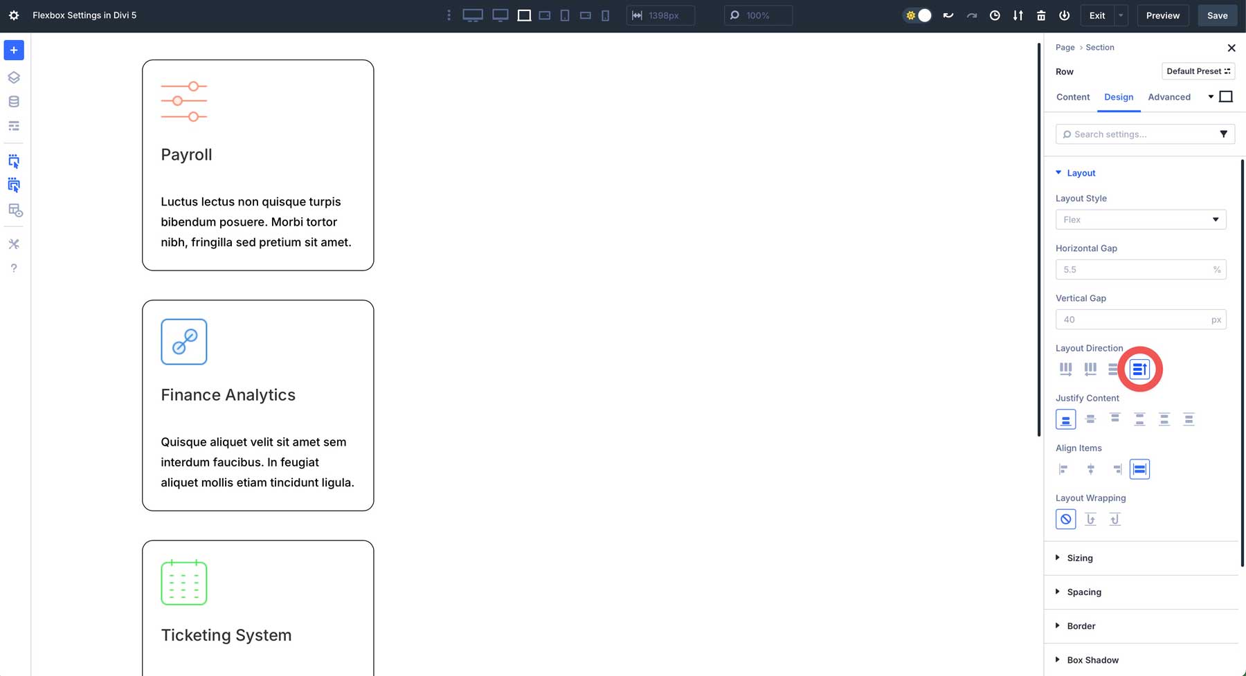 Flexbox Setting In Divi 5