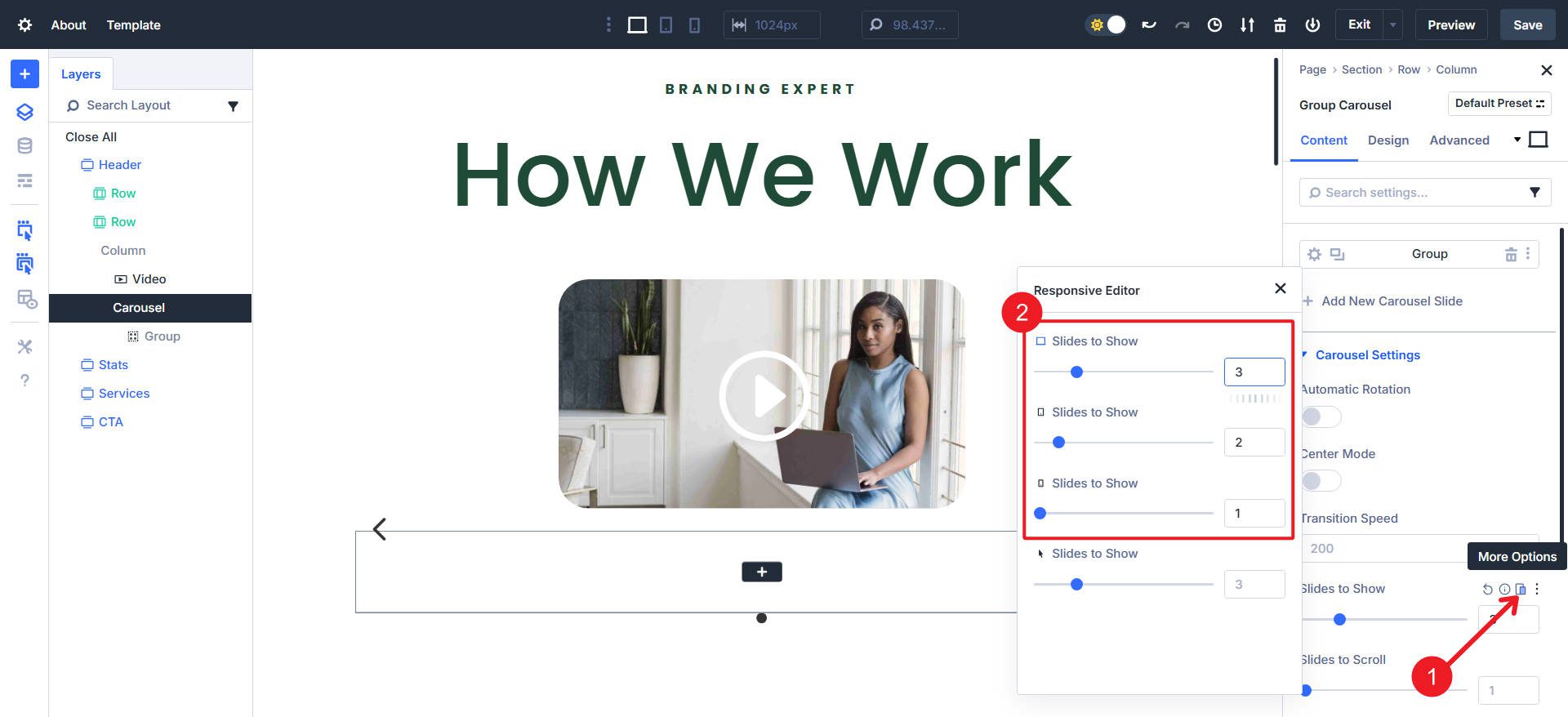 Set Number of Visible Slides for Carousel At Multiple Breakpoints