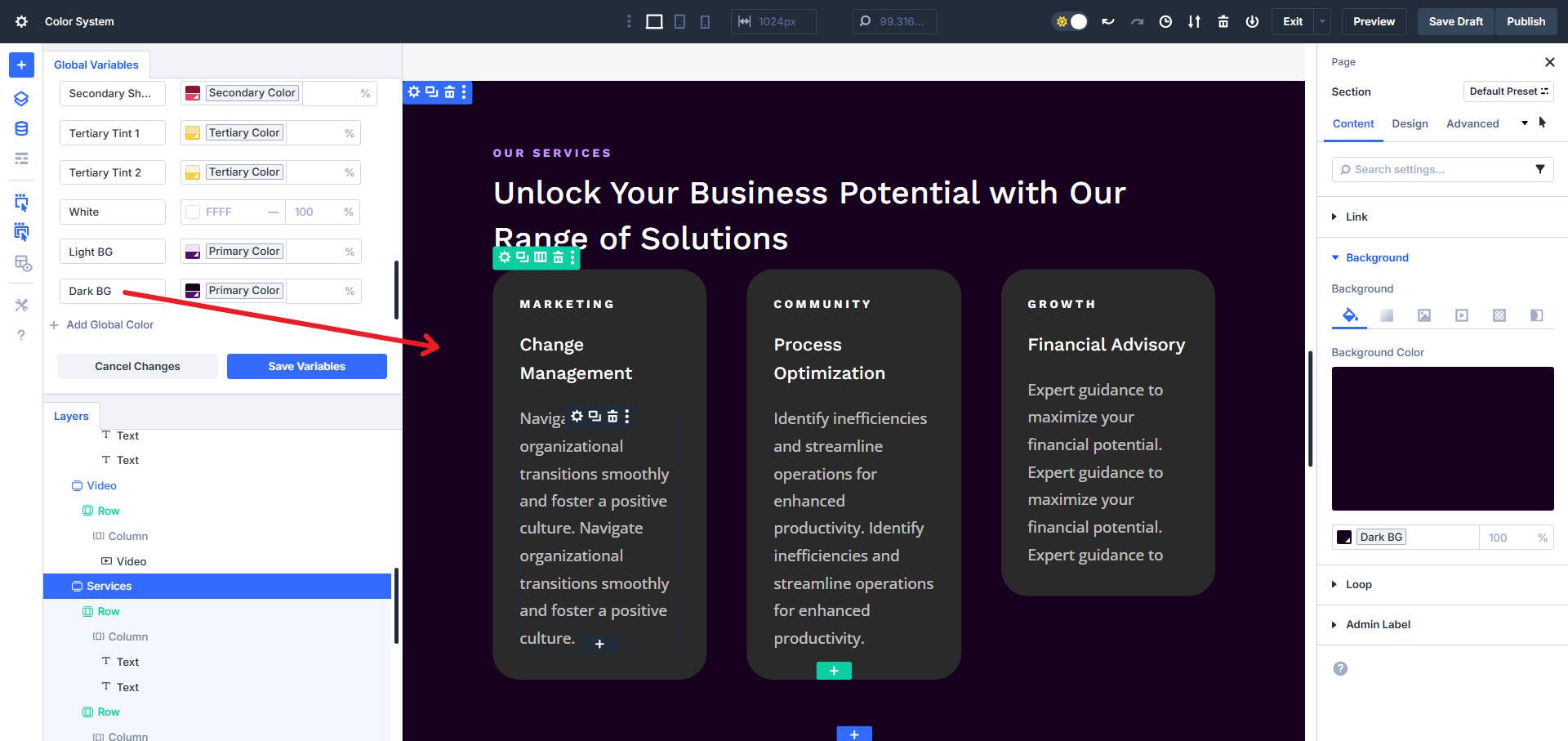 Neutral Dark BG for Section Example