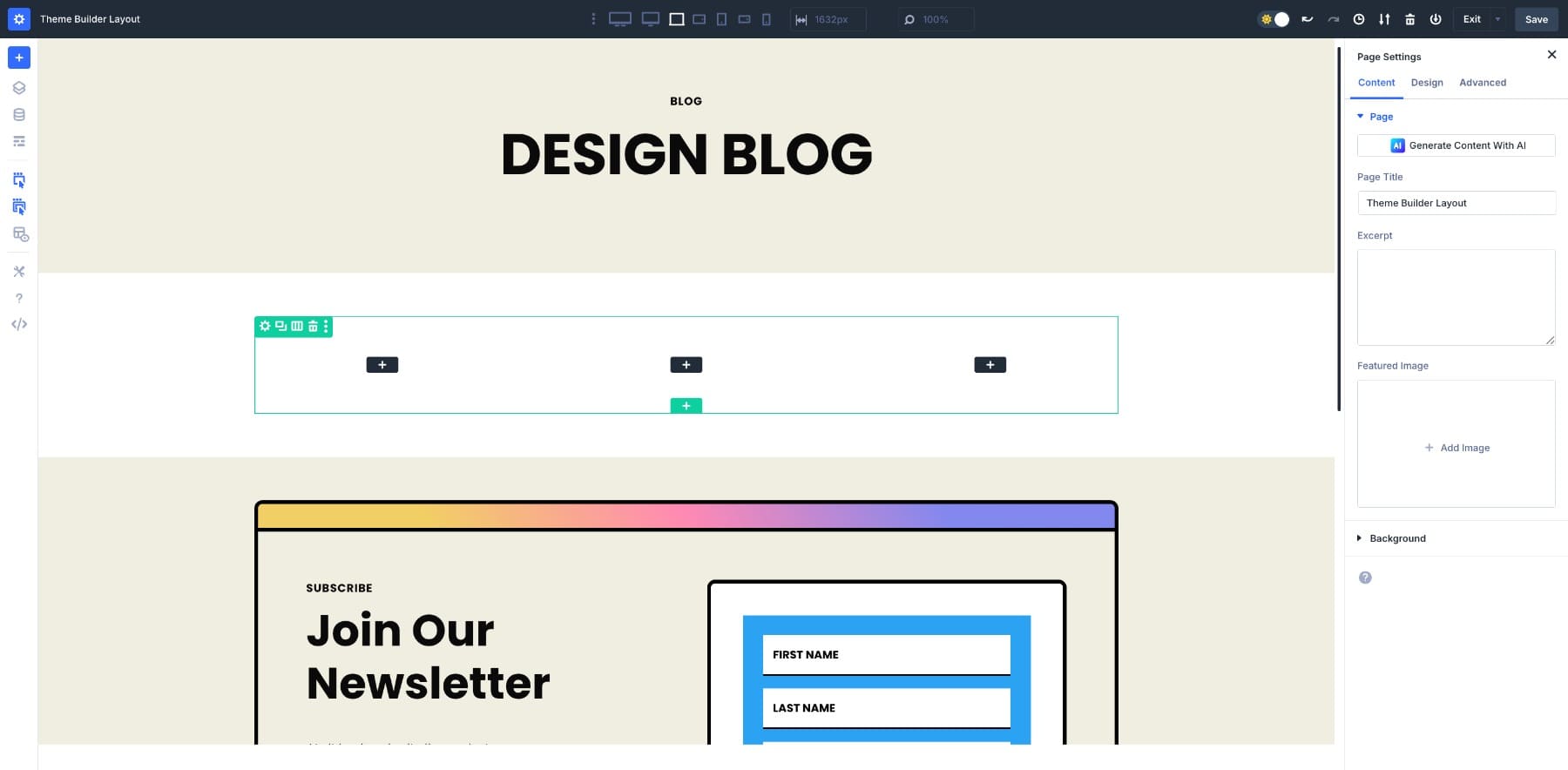 three-column section layout