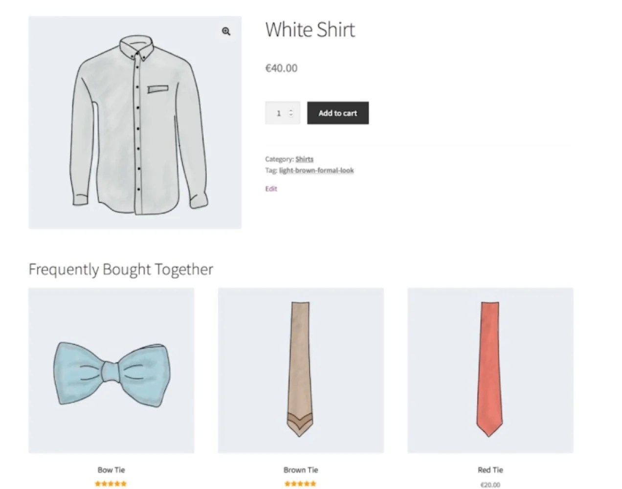 frequently bought together products listed on a product page