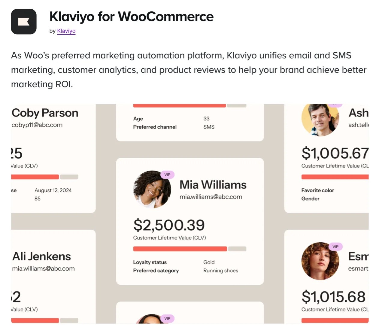 Klaviyo for WooCommerce extension page